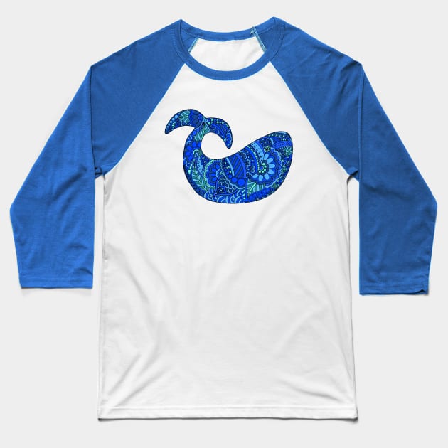 Blue Whale Baseball T-Shirt by HLeslie Design